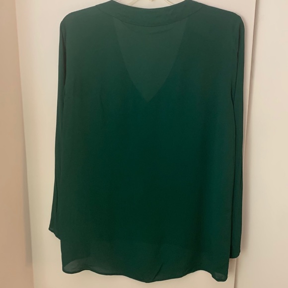 Zara Dark Green V-Neck Long Sleeve Blouse - Picture 9 of 9